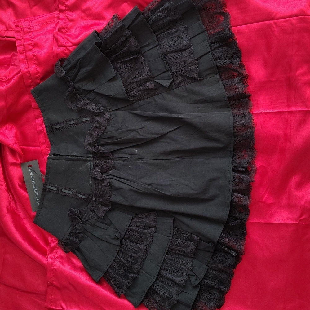 Dollskill Widow Black Ruffle Mini Skirt - Picture 4 of 4
